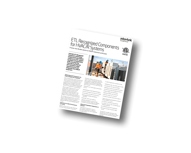 ETL Recognized Components for HVAC/R Systems | Fact Sheet